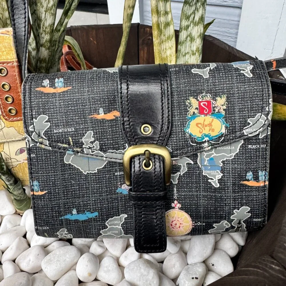 Set of 2 Sharif Signature Collection Map Crossbody Bag Bundle - Picture 5 of 17